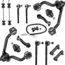 15pc Front Upper Control Arms Suspension Kit Fit for 4WD 1995-1999 GMC Chevrolet K1500 1995 K2500 1995-2000 Tahoe Yukon 1999-2000 Cadillac Escalade with Sway Bars Lower Ball Joint
