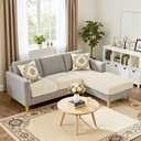 Hokway Chaise Cover Set Individual Couch Cushion Slipcovers Reversible Cushion Protector for L-Shape Sofa