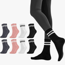 Pilates Socks with Grips for Women Long Non-Slip Yoga Grippy Socks for Barre, Ballet, Dance & Hospital, Anti-Skid Workou 8pcs