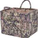 Quilted Laundry Basket with Handles - Multi-Purpose Fabric Storage BasketBoho Fabric Storage Baskets with Handles for Car, Home & Nursery - Collapsible Square Organizer (Purple)