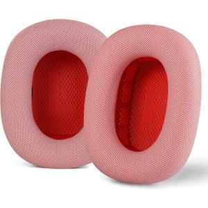 Replacement Ear Pads for Airpods Max Headphones, Earpads Cushions with Noise Cancelling Foam, Soft Protein Skin Fabric, Red