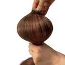 Tape in Hair Extensions Human Hair for Women Real Human Hair Tape in Medium Brown with Medium Auburn Highlights Silky Straight Tape in Hair Extensions 16inch 20pcs 30g