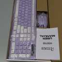 Wireless Keyboard and Mouse Combo, Full-Sized Wireless Keyboard and Adjustable DPI Mouse, 2.4GHz USB Receiver, Silent Keyboard and Mouse for PC, Windows, MAC, Desktop, Laptop(Purple)