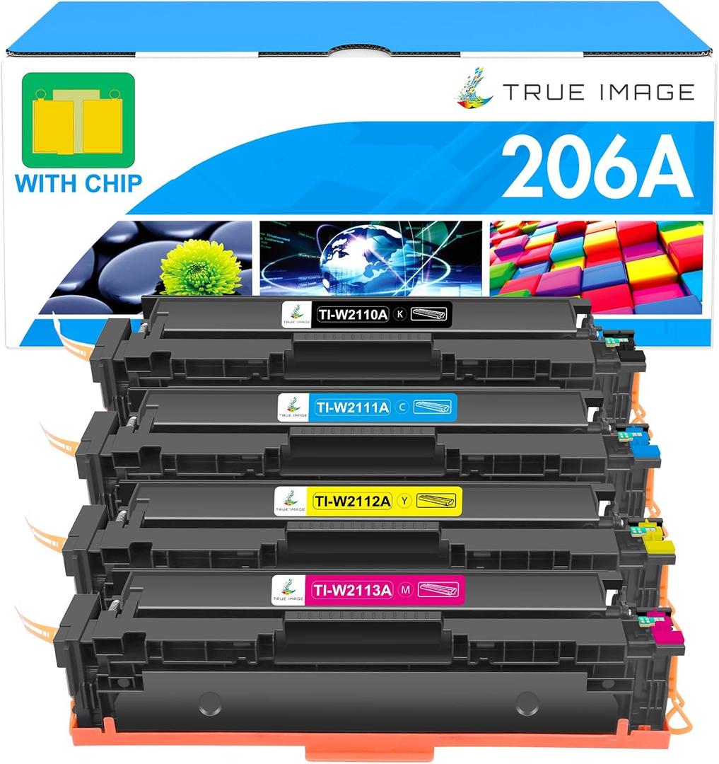 206A Toner Cartridges 4 Pack: M283fdw 206X Set Compatible Replacement for HP 206A 206X Color Laserjet Pro MFP M283fdw M283cdw M255dw M282 M283 M255 Printer High Yield Ink (Black Cyan Yellow Magenta)