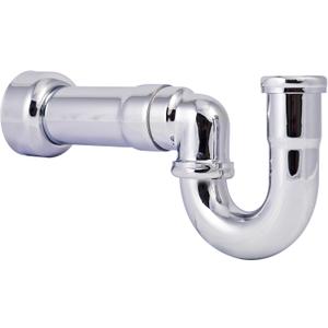 Westbrass D402NE-1-26 1-1/2" New England Style P-Trap with High Box Flange, Polished Chrome