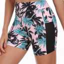 RELLECIGA Womens 5 Inch Swim Short Mesh High Waisted Tummy Control Swim Board Short with Liner Swimsuit Bottoms (L)