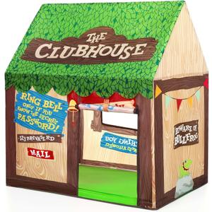 SweHouse Kids Play Tent Indoor: Clubhouse Tent for Kids with Roll-up Door and Windows for Outdoor Games - Boys Tent Playhouse Toddlers Toys Tent for Birthday Gifts