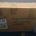 Office Chair, PU Leather Ergonomic Desk Chair with Adjustable Lumbar Support and Flip up Armrest, Breathable Mesh Computer Chair for Home Office, Black