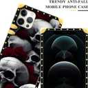 DAIZAG Case Compatible with iPhone 15,Golden Shockproof Phone Gift Case,Roses and Skeletons