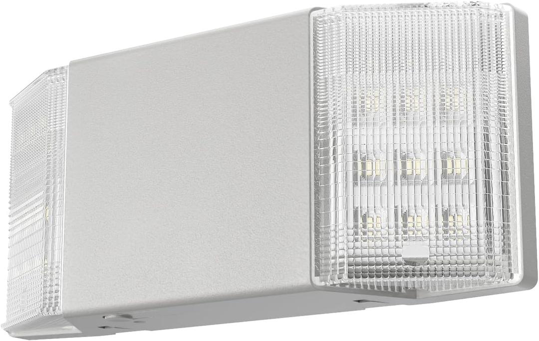 Spectsun 1 Packs Hardwired Emergency Exit Light Fixtures for Business, with Battery Backup, Two Head Adjustable LED Emergency Lighting, UL 924 CertifiedAC 120/277V.