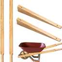 WILLBOND Wheel Barrow Handles Wood Replacement 59'' Wheelbarrow Handles Kit with 2 Wheelbarrow Wedge Heavy Duty Wood with Tough Seal Coat and Pre Drilled Holes for Wheelbarrows, Easy Install