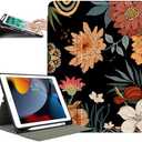 ipad 10.2 Case for iPad 9th/8th/7th Generation case with Pencil Holder, ipad pro 10.5 case, iPad Air 3rd Generation Cases Multi-Angle View Adjustbale Stand Auto Wake/Sleep Boho Floral