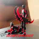 T13 3D Action Figure Set (Assembly Completed),Dummy Robot Titan 13 Action Figures,3D Printed Toys Multi-Jointed Movable (Black/Red)