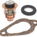 QuickMarine 8M0119207 Thermostat & Gasket Kit for Mercury Marine 8 9.9 15 20 25 35 HP Outboard Motors replaces 855676002 855676005 Sierra 18-43175 Boat Engine