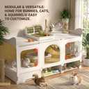 Rabbit Cage with Storage Space, Transparent Door & Waste Collection Tray Sturdy, Spacious, & Easy-to-Clean Ideal for Rabbits, Guinea Pigs, and Small Pets