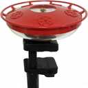 Hummingbird Feeder Railing Mount or Hanging for Deck/Porch/Balcony 14oz Nectar Feeding Bowl with 5 Ports & 3" Clamp and Metal Hook