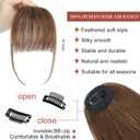 Lommel Clip in Bangs,100% Real Human Hair Wispy Fake Bangs Hair Clip for Women Medium Brown Natural Curtain Fringe with Temples Hairpieces for Daily Wea and Various festivals(Medium Brown)