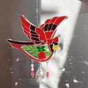 KY&BOSAM Crystal Cardinal Suncatcher Mom Gift Had Painted Glass Sun Catchers for Windows Hangings Ornament with Pressed Flower and Heart Charm Birthday Gifts for Women Mom Mothers Day Christmas