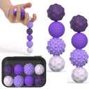 Large Magnetic Sensory Fidget Ball Toy, 8Pcs Silicone Sensory Stress Relief Toys for Adults, Teens with Autism, ADHD, Anxiety, Stocking Stuffers for Women Men Teen Gift (Purple, Large)