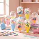 Thyle 12 Pcs Candy Containers for Party Favors Ice Cream Shaped Candy Boxes Bulk Cute Plastic Treat Containers for Cream Summer Gift Weddings Birthdays Home Party Supplies (Sweet Summer)