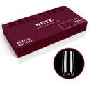 BETE Medium Square Clear Acrylic Nail Tips224Pcs 16 Sizes with Half Sizes, Tipex Instant Apex Full Cover False Nails, Pre-Shaped Strong Thick Press On Nails for Home & DIY Manicure