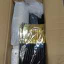 350 Pieces Black Gold Plastic Dinnerware Set, Gold Disposable Plates for Party, Include 100 Black Plates with 150 Plastic Cutlery, 50 Napkins and 50 Cups
