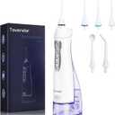 TOVENDOR Electric Water Dental Flosser Teeth Pick, Cordless Flossers Oral Irrigator IPX7 Waterproof 300ML Rechargeable Travel Water Teeth Cleaner with 5 Tips for Home Braces Care Gums Deep Cleaning (Purple)