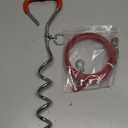 Supet Dog Tie Out Cable and Stake 32/16/10 ft Outdoor, Yard and Camping, for Medium to Large Dogs Up to 125 lbs, 16" Stake, 32/16/10 ft Cable with Durable Spring and Metal Hooks for Outdoor (Red)