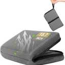 Airplane Seat Cushion Portable Travel Cushion for Comfort Foldable Stadium Pad with Breathable Fabric Seat Pad Perfect for Long Flights, Office, Bleacher, Camping (Standard Size - 15.7'', Dark Grey)