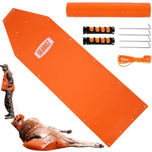Deer Drag Sled Thickened Game Hauler Strap Reduce Ground Friction & Transport Game Easier Heavy Duty Deer Pull Rope for Dragging Deer Cart Deer Hunting Accessories Gift for Hunters, Orange