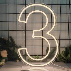 LED Neon Signs Number 3 Birthdays Decor Neon Lights Party USB Plus Battery Case Light up your baby's birthday with our Neon Number Three Sign (Number 3)