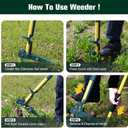 Weed Puller Tool, 50IN Long Handle 4 Claws Stand Up Weeding Tool, Extra Thickened Stainless Steel Shaft Garden Weeder,Remove the Roots of Thistles, Crabgrass, Dandelions, and Blackberries, etc.