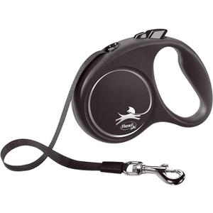 Flexi Black Design Tape Black Small 5m Retractable Dog Leash/Lead for Dogs up to 15kgs/33lbs (Small, Black) Flexi Black Design Tape Black Small 5m Retractable Dog Leash/Lead for Dogs up to 15kgs/33lbs (Small, Black)