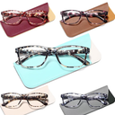 Reading Glasses Blue Light Blocking, Computer Glasses for Women Men, Fashion Square Eyeglasses 5 Pairs +2.75