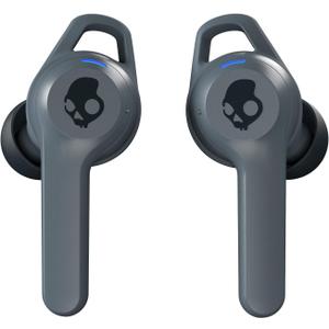 Skullcandy Indy Fuel in-Ear Wireless Earbuds, Wireless Charging, 30 Hr Battery, Microphone, Works with iPhone Android and Bluetooth Devices - Grey