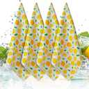 2 x Lemon Kitchen Towels 4 Pack | 16"x28" Absorbent Dish Cloths Set, Super Soft Decorative Towels for Cooking, Cleaning, Drying Dishes - Lemon Print