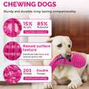FoxFocus Durable Squeaky Dog Toys for Large Dogs to Keep Them Busy, Pink
