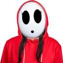 Shy Guy Mask for Halloween Men's Cosplay Costume White Game Mask Halloween Masquerade Props for Kids