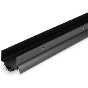 BARZEN Aluminum U Shaped Door Bottom Sweep with Drip Cap - Under Door Seal for Exterior Doors - Screw On Weather Stripping Door Seal - Weatherstrip Bottom of Door - Black, 36 Inches