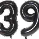 40Inch 39 Balloon Numbers Black Helium Number 39 Balloons Self-Sealing for Birthday Decorations and Anniversary Party Dcor(Black39)