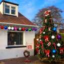 12 Pcs 10" PVC Inflatable Christmas Ornaments - Indoor/Outdoor Holiday Yard Decor Balls, Blow-Up Xmas Tree Decor for Front Decorations, Lawn & New Year Festive Decoration