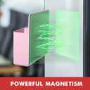 BEYGORM 2 Pack Plastic Magnetic Pen Holder for Refrigerator, Dry Erase Marker Holder for WhiteboardMagnet School Locker Organizer Accessories, Pencil Cup, Pen Caddy, Classroom Organization(Pink)