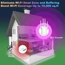 WiFi Extender Signal Booster for Home, Long Range Wireless Internet Repeater with Ethernet Port - 1-Tap Setup Network Extender for Gaming, Eliminate Dead Zones & Buffering, Covers Up to 15,000 Sq Ft