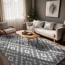 Nayoroom Mid Century Geometric 8x10 Area Rug with Square Design, Soft Machine Washable Non-Slip Non-Shedding, Durable and Easy-Care, Perfect for Living Room, Bedroom.