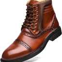 Arkbird Mens Chelsea Boots, Stylish and Comfort Leather Chukka Ankle Boots with Zipper, Size 9.5 