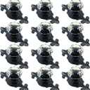 Crystal Glass Cabinet Knobs, [12 Pack] Elegant Diamond Drawer Knobs with Plate, Dresser Pull Handles for Kitchen/Cupboard/Wardrobe/Cabinet (Crystal, 12 Pieces)