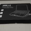 LIENS Laptop Cooling Pad with Adjustable Height Two 5.1 Inches Fan 2 USB Ports Suitable for 12"-15.6" LaptopsBlack