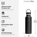 Hydro Flask Water Bottle - Insulated Stainless Steel - Non Spill, Leakproof in 21 Oz Harbor Blue