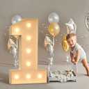 imprsv Marquee Numbers, 3FT Light Up Numbers for 1st Birthday Party Decorations, Mosaic Numbers for Balloons, Large Cardboard Numbers, Number One Balloon Frame, Number Blocks Birthday Party