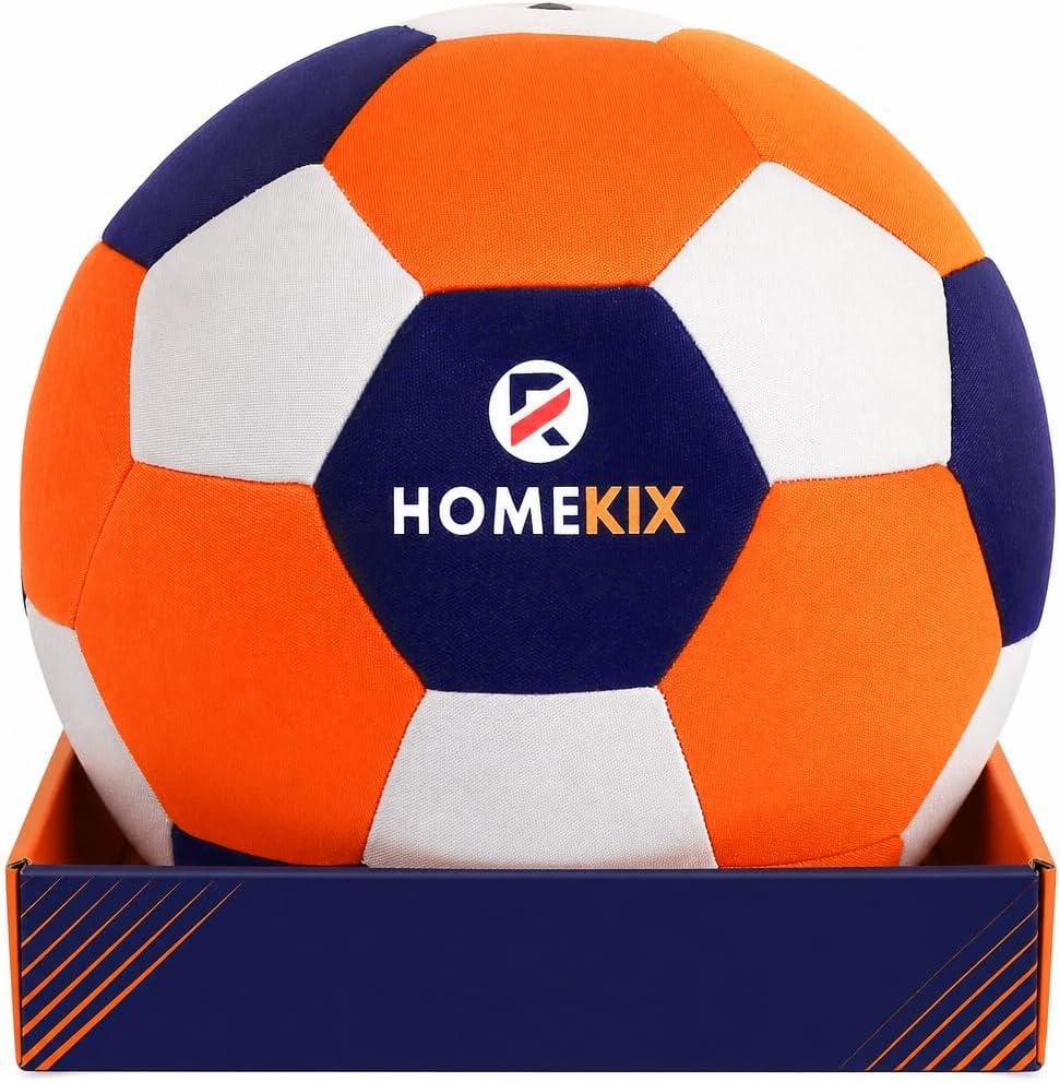 HomeKix Size 4 Indoor Soccer Ball  Soft Silent Foam Ball with Realistic Bounce for Kids Ages 312, Quiet Apartment-Friendly Home Practice, Dribbling & Juggling, Soccer Gift for Boys & Girls